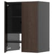 METOD Wall cb f extr hood w shlf/door, black-grey/Sinarp brown, 60x80 cm