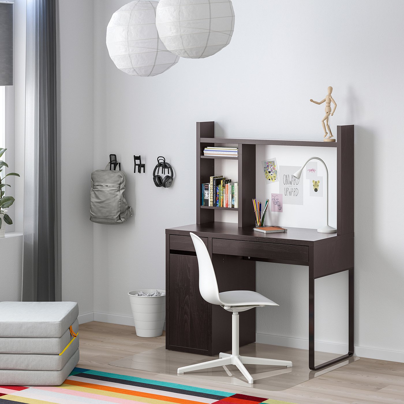 MICKE blackbrown, Desk, 105x50 cm. Add to cart! IKEA