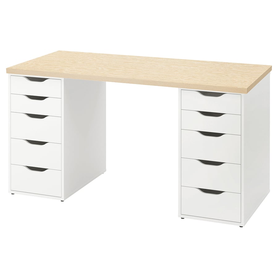 MITTCIRKEL / ALEX desk, lively pine effect white, 140x60 cm IKEA