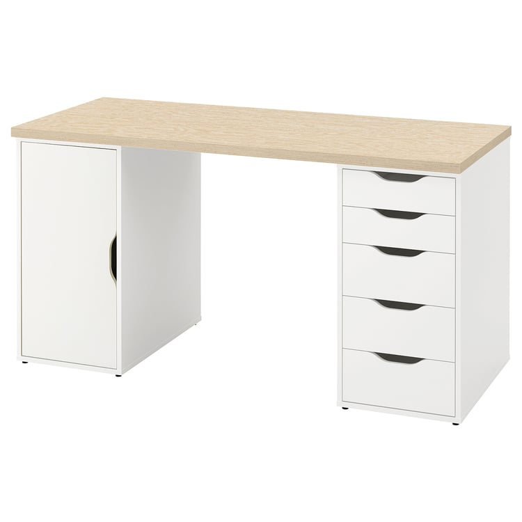 MITTCIRKEL / ALEX desk, lively pine effect/white, 140x60 cm IKEA