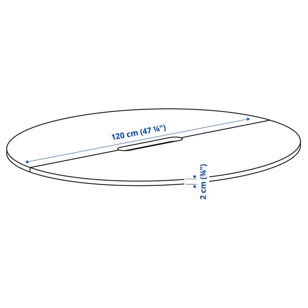 MITTZON Table top, round/walnut veneer, 120 cm