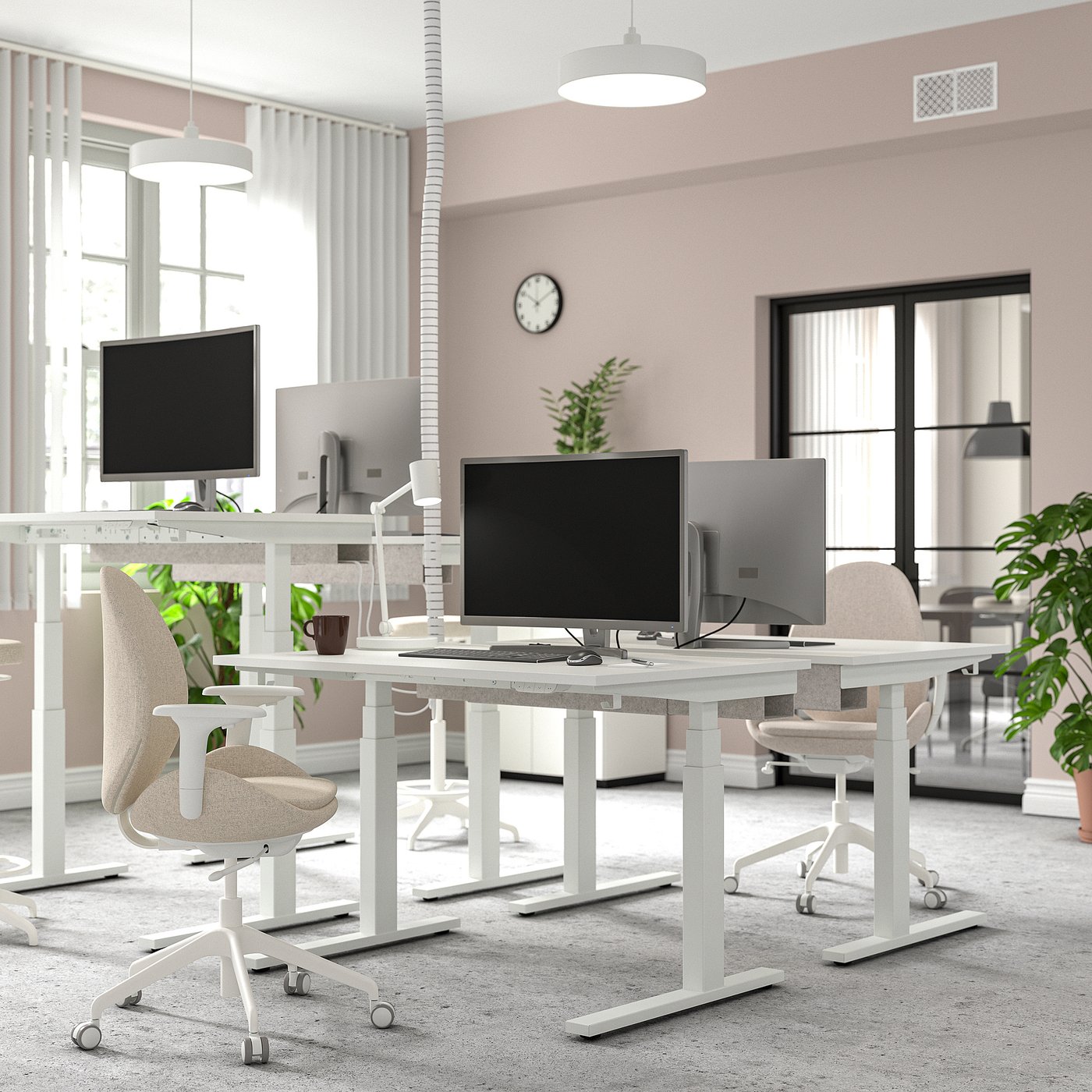 MITTZON underframe sit/stand for desk, electric/white, 120/140