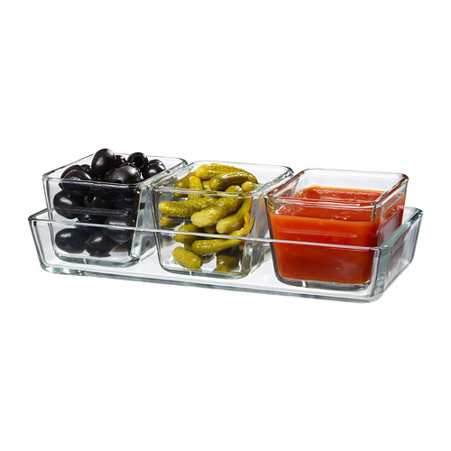 MIXTUR Oven/serving dish set of 4 Clear glass IKEA