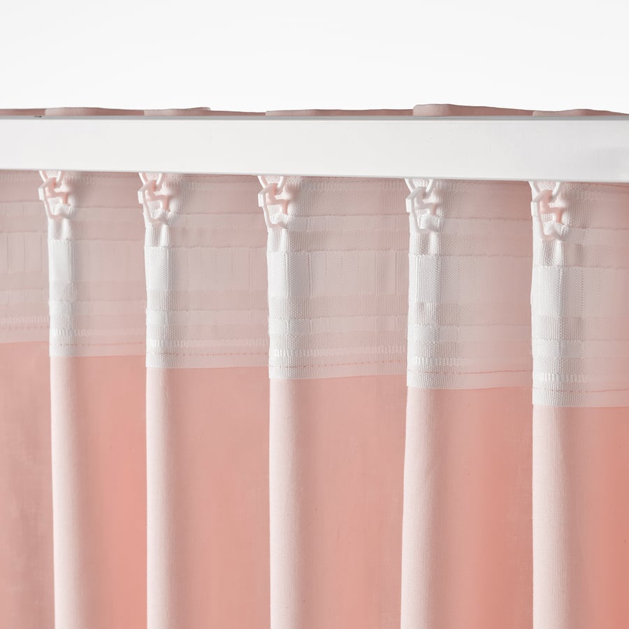 MOALISA curtains, 1 pair, pale pink/pink, 145x250 cm IKEA
