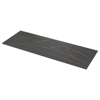 MÖCKLARP Custom made worktop, matt black/brown stone effect/high pressure porcelain, 1 m²x2.0 cm