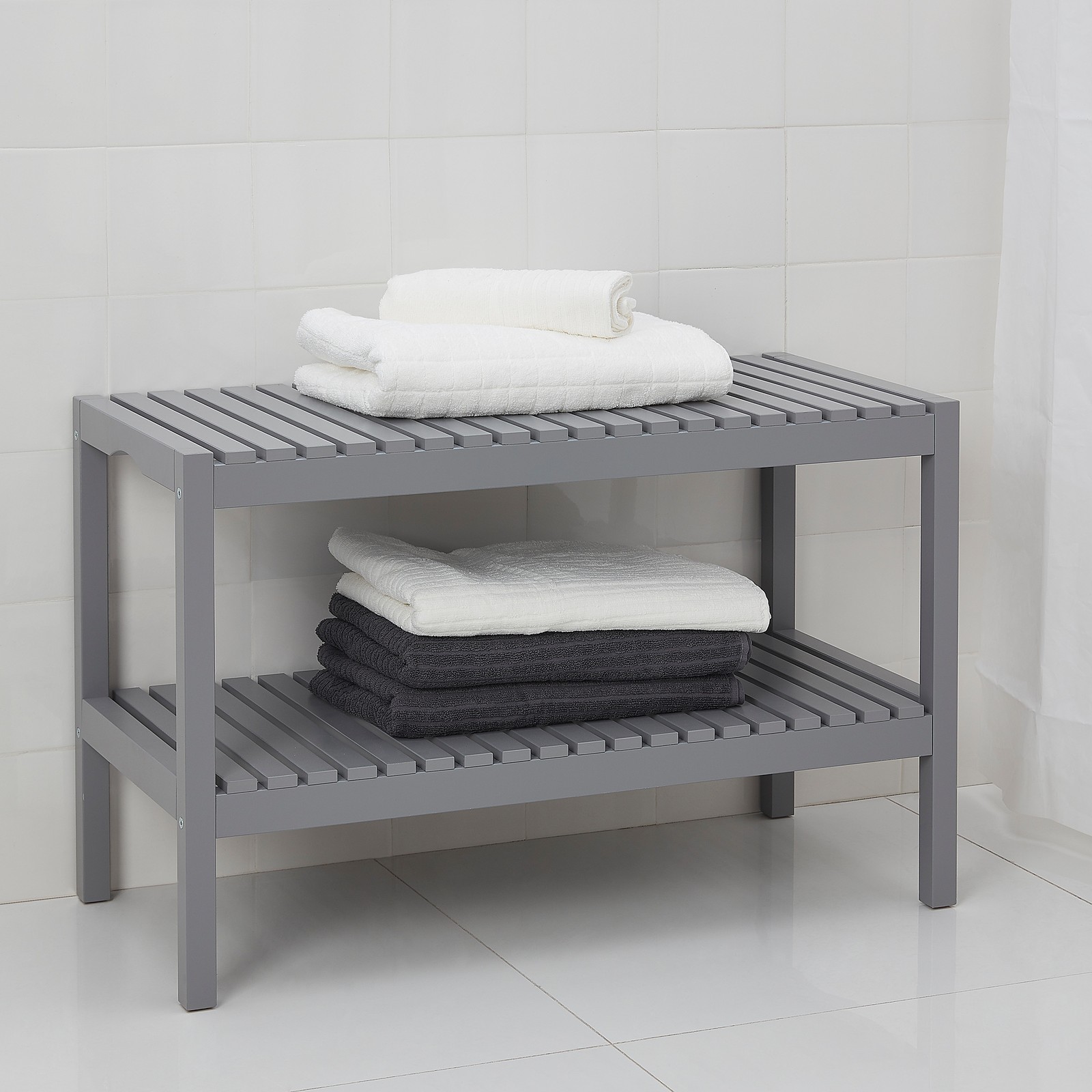 MOLGER Bench, grey, 79x38 cm IKEA