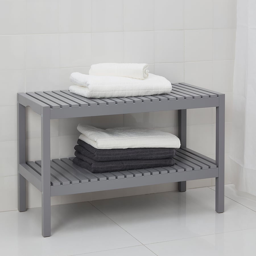 MOLGER Bench, grey, 79x38 cm IKEA