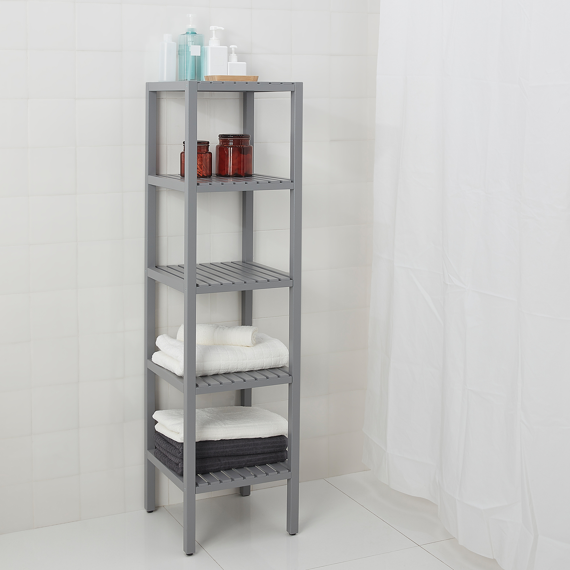 MOLGER Shelving unit, grey, 37x140 cm - IKEA