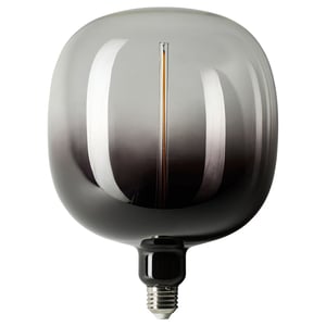 MOLNART LED bulb E27 200 lumen, tube-shaped black/clear glass, 185 mm