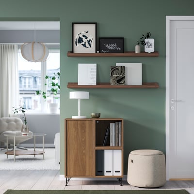 MOSSLANDA Picture ledge, walnut effect, 115 cm