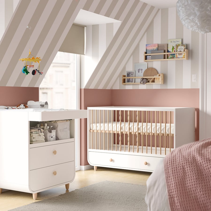 MYLLRA 2piece baby furniture set, white, 70x140 cm IKEA
