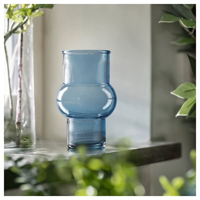 MYRMOSAIK Vase, blue, 17 cm