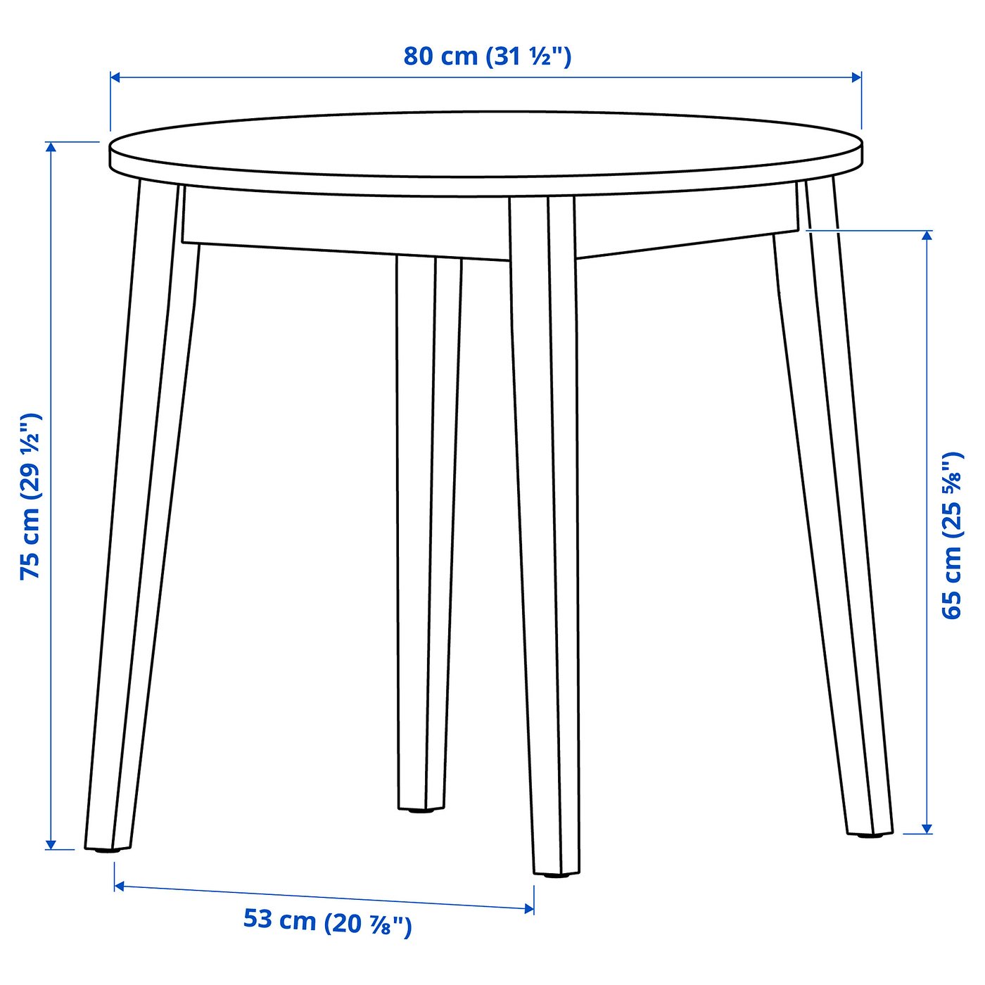 NACKANÄS dining table, acacia, 80 cm - IKEA UK