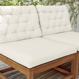 NÄMMARÖ 2-seat modular sofa, outdoor, light brown stained/Kuddarna beige