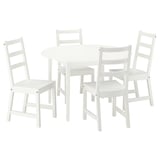 NÄSINGE / NORDVIKEN Table and 4 chairs, white/white, 120 cm