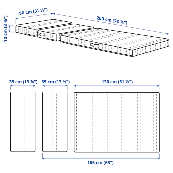NATTSMYG Foam mattress for extendable bed, 80x200 cm