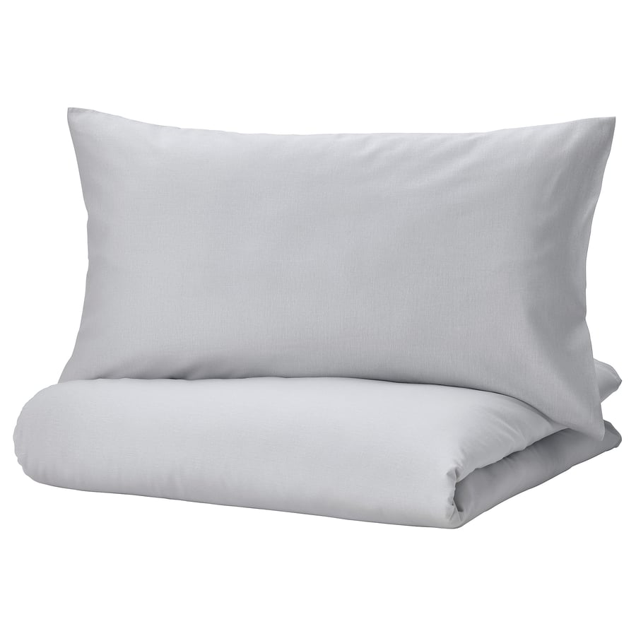 NATTSVÄRMARE Light Grey Double Duvet Cover and Pillowcase Set IKEA