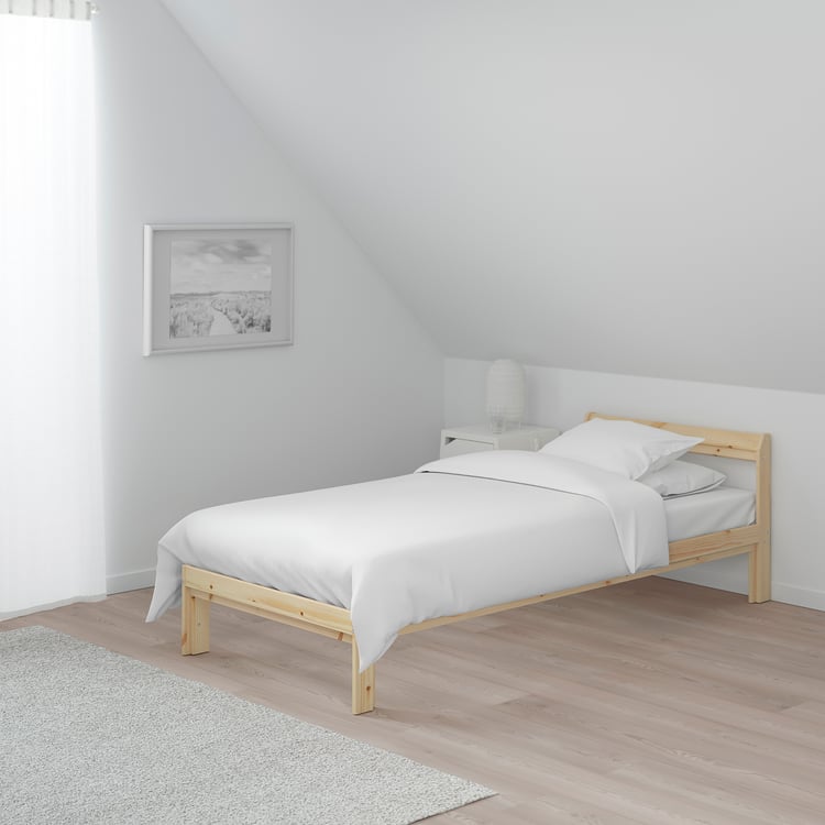 NEIDEN pine birch, Luröy, Bed frame, Standard Single IKEA
