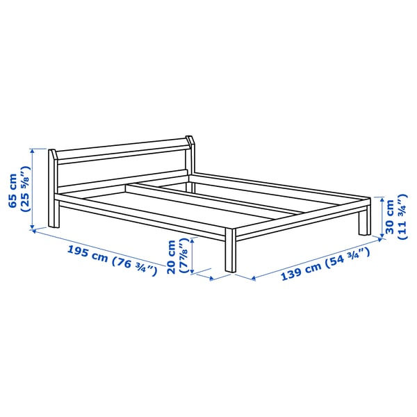 NEIDEN Bed frame, pine, Standard Double