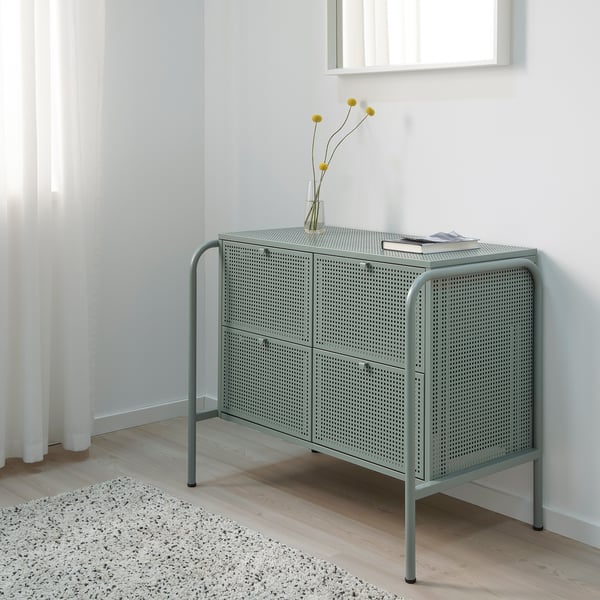 Nikkeby Grey Green Chest Of 4 Drawers 84x70 Cm Ikea