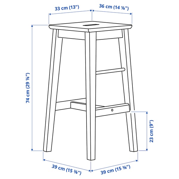 NILSOLLE bar stool, birch IKEA