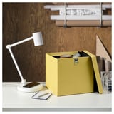 NIMM Storage box with lid, yellow, 32x30x30 cm