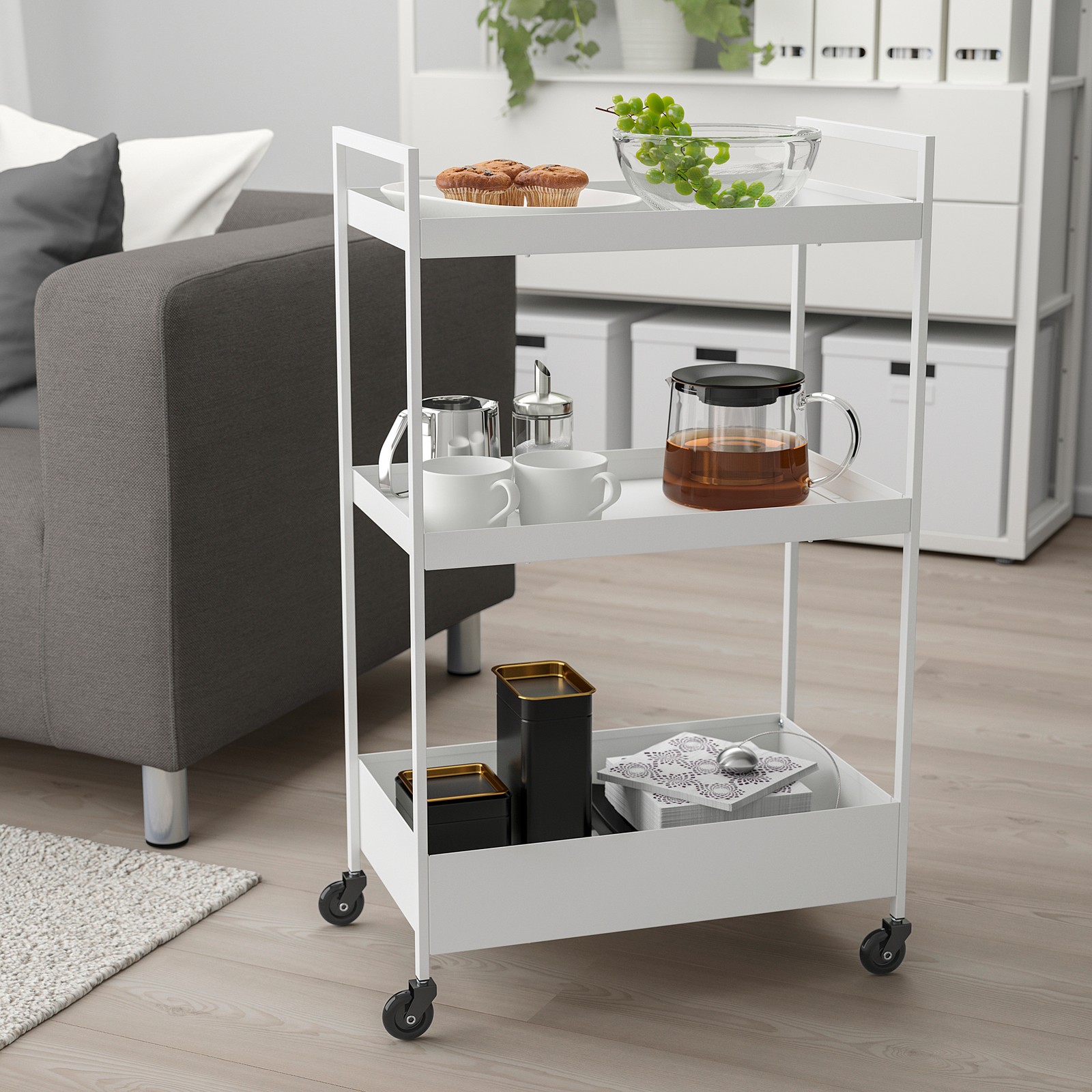 NISSAFORS Trolley, white, 50.5x30x83 cm IKEA