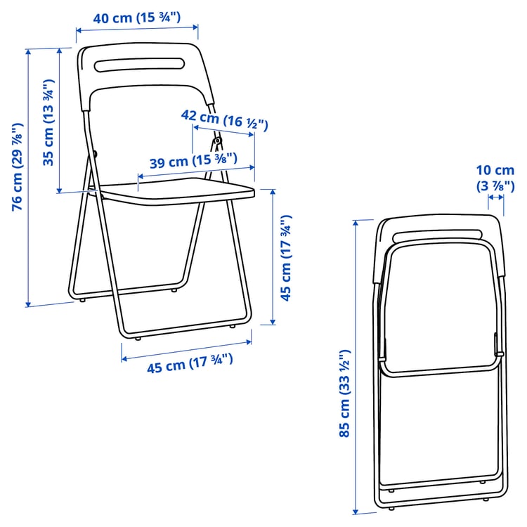NISSE folding dining chair, black IKEA
