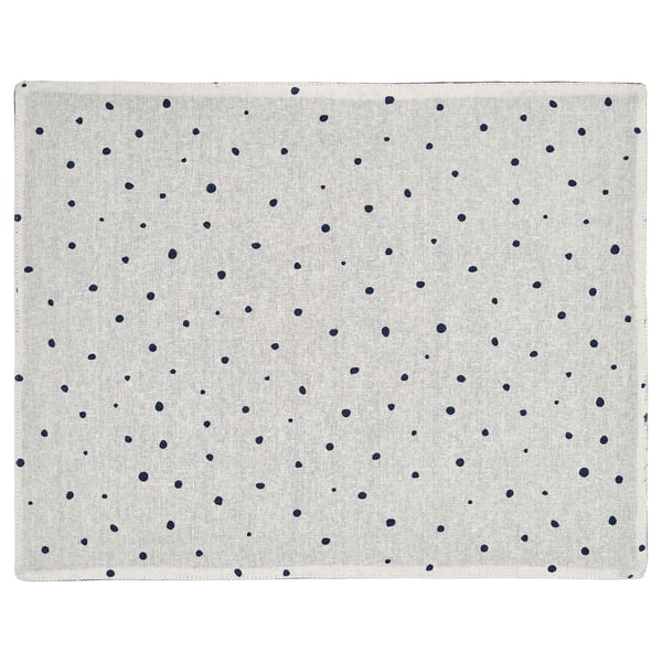 NISSÖGA place mat, white/dark blue, 45x35 cm - IKEA