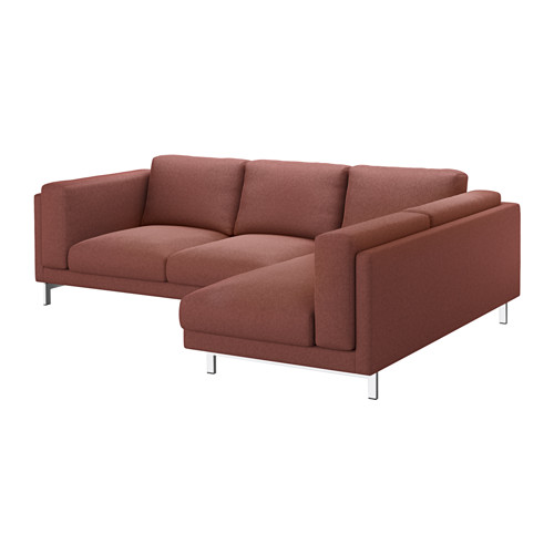 NOCKEBY Cover for 3seat sofa With chaise longue, right/tallmyra rust