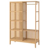 NORDKISA Open wardrobe with sliding door, bamboo, 120x186 cm