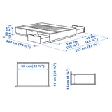 NORDLI Bed frame with storage and mattress, white/Åkrehamn medium firm, Standard Double