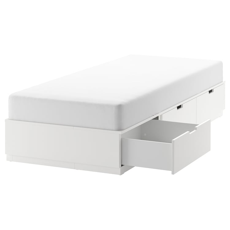 NORDLI white, Bed with storage, 90x200 cm IKEA