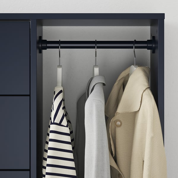Nordmela Black Blue Chest Of Drawers With Clothes Rail 119x118 Cm Ikea
