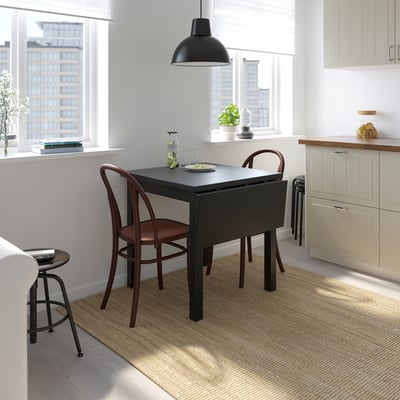 NORDVIKEN drop-leaf dining table, black, Min. length: 152 cm - IKEA UK