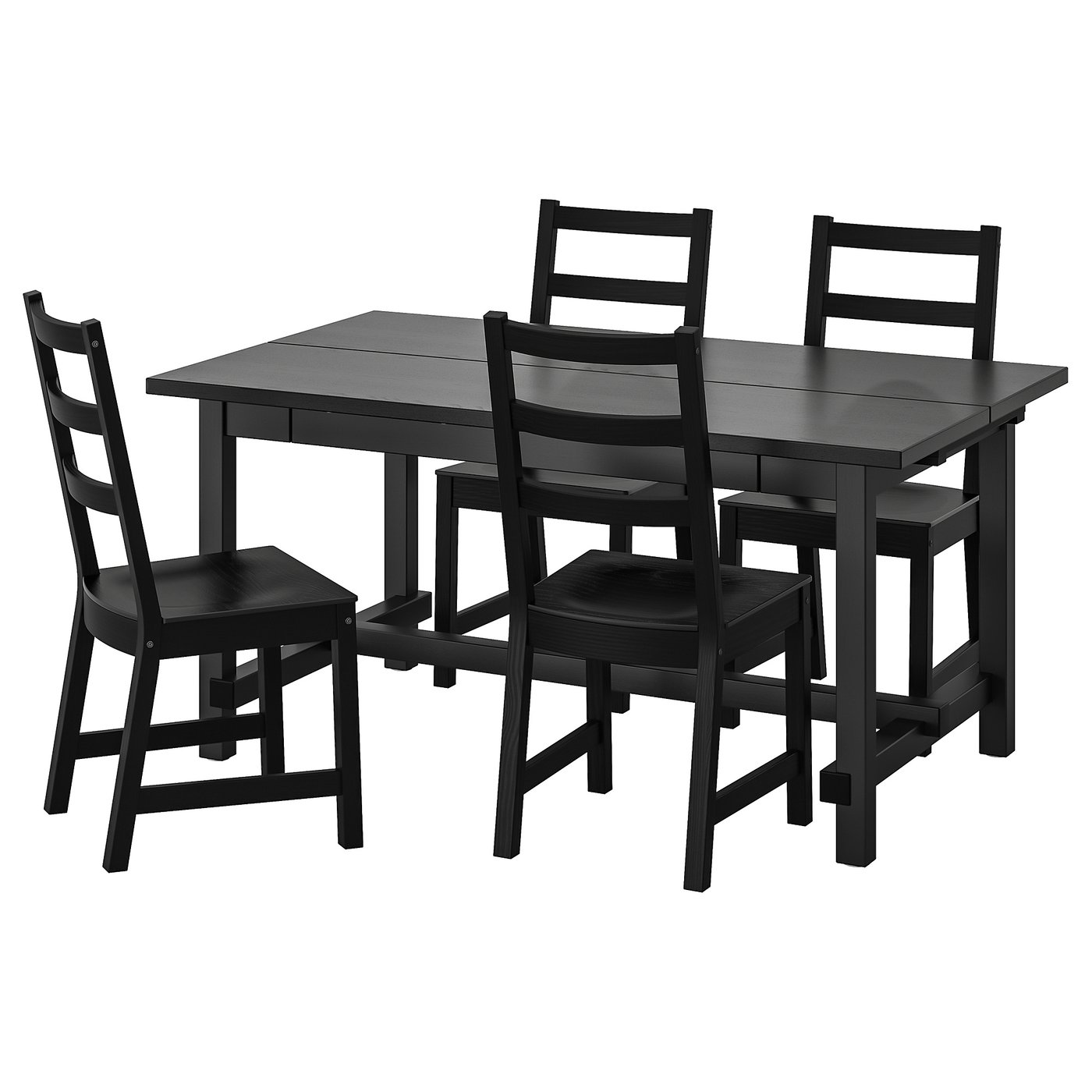 NORDVIKEN / NORDVIKEN black, black, Table and 4 chairs IKEA