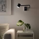 NYMÅNE Wall lamp w swing arm, wired-in, anthracite