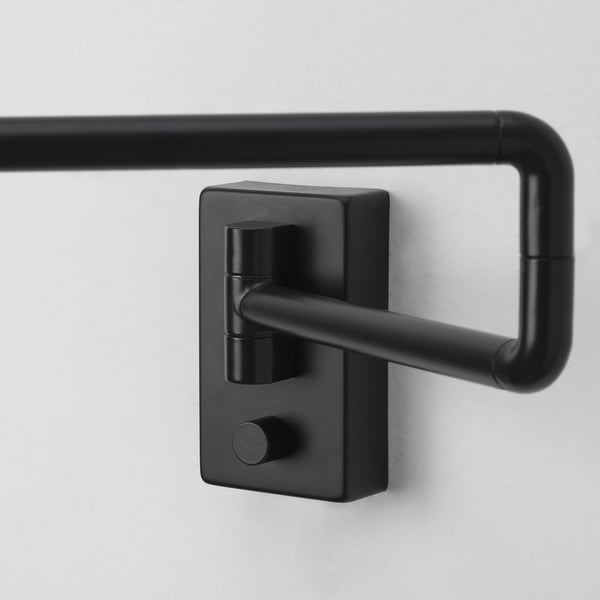 NYMÅNE Wall lamp w swing arm, wired-in, anthracite