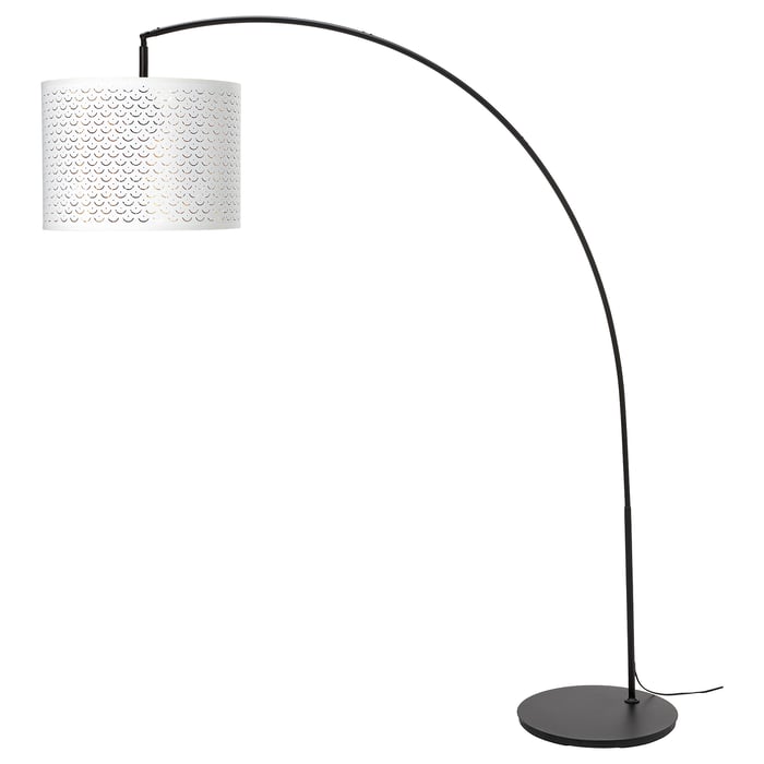 NYMÖ / SKAFTET white/brasscolour, arched, floor lamp IKEA