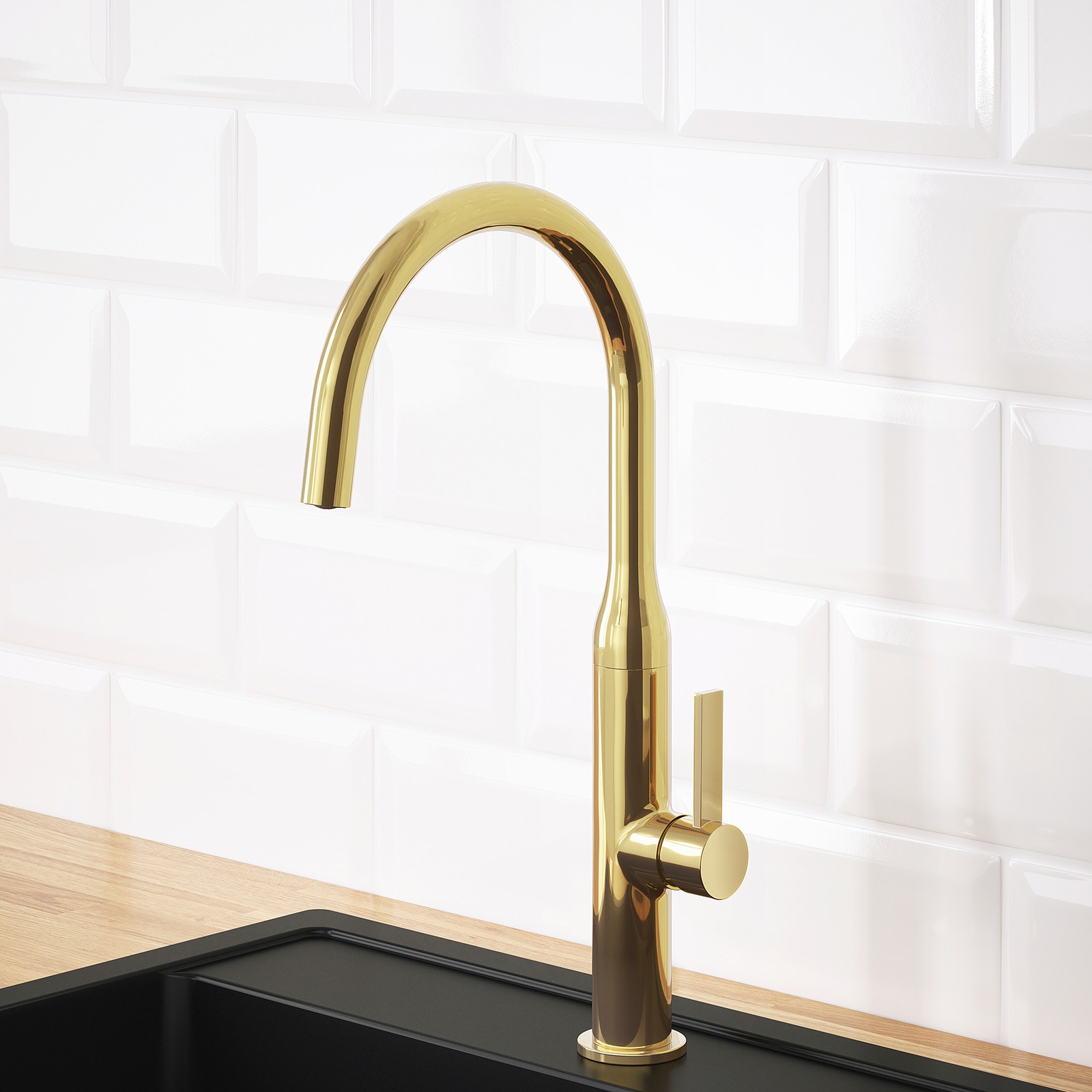 polished polished brasscolour, Kitchen mixer tap IKEA
