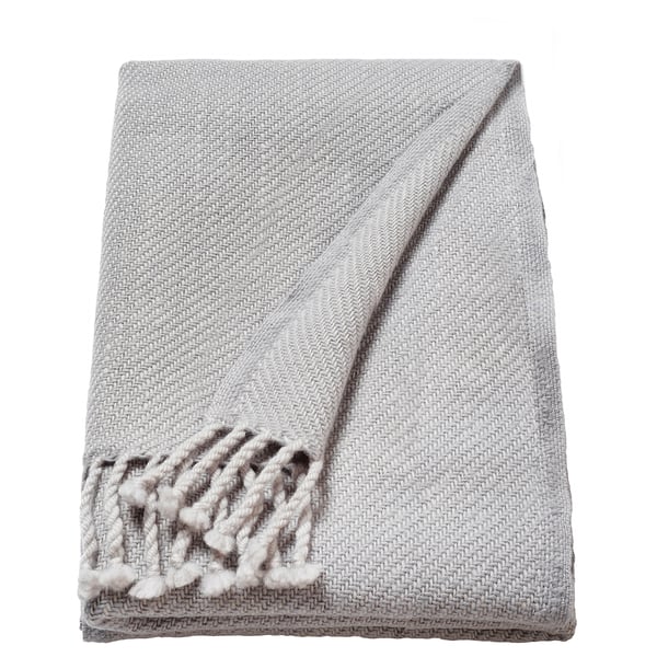 OMTÄNKSAM Throw, light grey, 60x160 cm IKEA