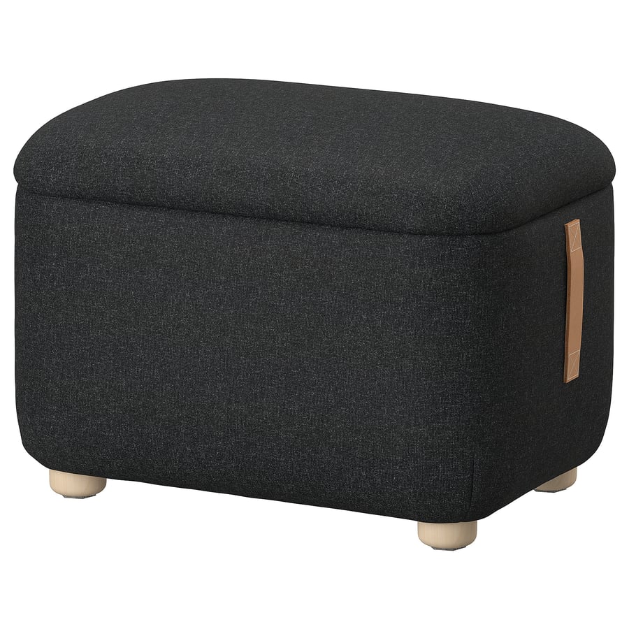 OSKARSHAMN footstool with storage, Gunnared blackgrey IKEA