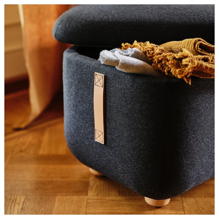 OSKARSHAMN Footstool with storage, Gunnared blackgrey IKEA