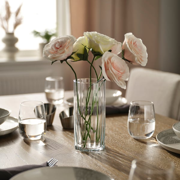 PÄRLGLADA Vase, clear glass, 18 cm