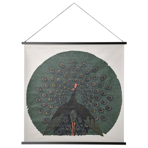 PÅLHULT Hanging tapestry, noble peacock , 90x90 cm IKEA