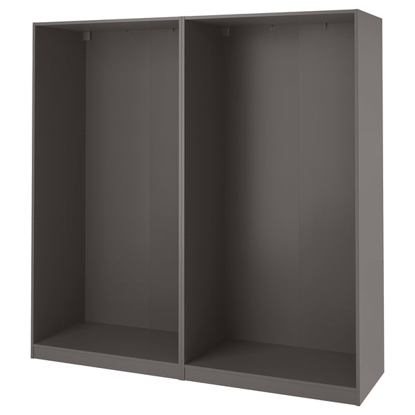 Black PAX wardrobe frame, rectangular, minimalist design.