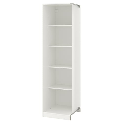 PAX Add-on corner unit with 4 shelves - white 53x58x201 cm