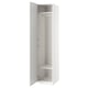 An open white PAX wardrobe with a hanging rod and shelf inside. It modern design with clean lines and minimalist style.