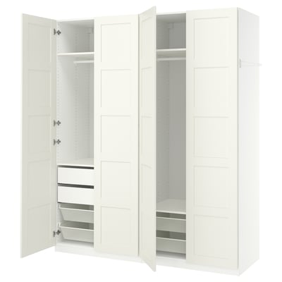 PAX / BERGSBO Wardrobe combination, white/white, 200x60x236 cm