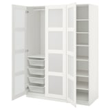 PAX / BERGSBO Wardrobe, white/frosted glass, 150x60x201 cm